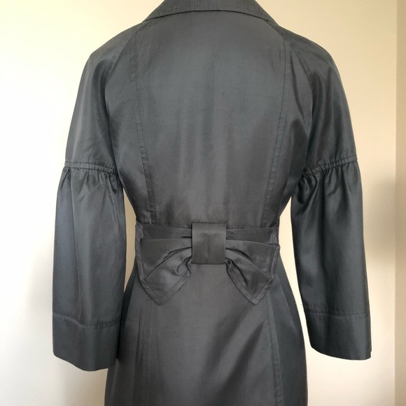 Nanette Lepore Vintage trench coat jacket  bow back size 6 - Picture 8 of 16